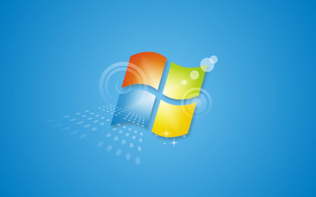 Windows 7 logo on blue background